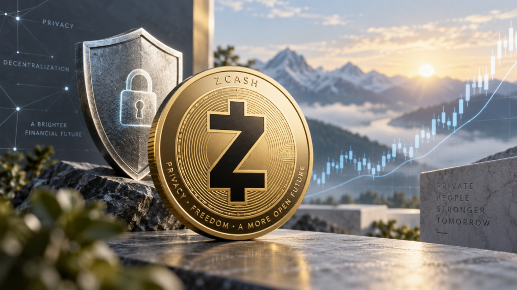 ZEC 지캐시의 프라이버시 수요와 미래 전망을 표현한 이미지